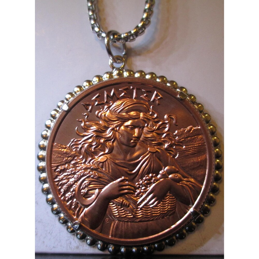 GREEK MYTHOLOGY – DEMETER– 1 Ounce – Copper – Coin/Pendant Necklace -High Relief